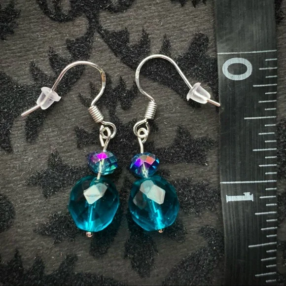 Aurora Borealis Swarovski Crystal sterling silver earrings - Picture 4 of 8